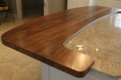 Solid walnut Island top 55mm thick